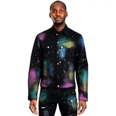 Galaxy washed denim jacket
