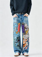 ONE PIECE anime High Street Digital Print Cowboy New Style Street Trendy Loose Fit Casual Pants12OZ