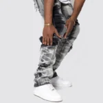 Iron Grey Tactical Stacked Denim Jeans - Image 4