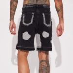 Relaxed Denim Shorts - Black Wash - Image 2
