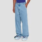 Mens Wide-Leg Paint Jeans - Image 3