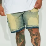 Relaxed Denim Shorts - Yellow