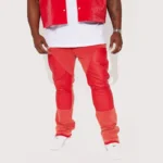 Count On It Stacked Skinny Flare Jeans - Red - Image 4