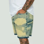 Relaxed Denim Shorts - Yellow - Image 4