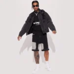 Relaxed Denim Shorts - Black Wash - Image 3