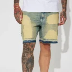 Relaxed Denim Shorts - Yellow - Image 2