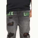 Men's Black and Green Jeans - Image 4