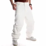 Loose Fit Wide Leg white Jeans - Image 3