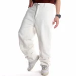 Loose Fit Wide Leg white Jeans - Image 4