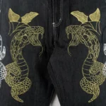 Men's Hip Hop Graffiti POW Print Baggy Relaxed Denim Jeans - Image 4