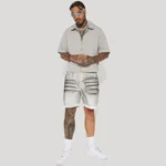 Smoke Stack Relaxed Denim Shorts - Grey - Image 2