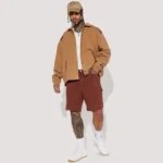 Back Relaxed Denim Shorts - Brown - Image 2