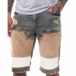 Men Free Khaki Jean Shorts