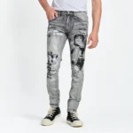 Rogue Jeans Size 32 Blue Skinny Regular Distressed Gothic Graffiti Acid Washed