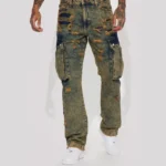 Bad Liar Distressed Stacked Slim Flare Jeans