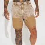 Relaxed Denim Shorts Jeans Taupe