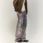 High Street Cashew Flower Digital Print Cowboy New Style Street Trendy Loose Dirty Fit Casual Pants11.5OZ - Image 3