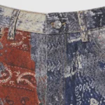 High Street Cashew Flower Digital Print Cowboy New Style Street Trendy Loose Dirty Fit Casual Pants11.5OZ - Image 5