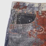 High Street Cashew Flower Digital Print Cowboy New Style Street Trendy Loose Dirty Fit Casual Pants11.5OZ - Image 6