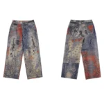 High Street Cashew Flower Digital Print Cowboy New Style Street Trendy Loose Dirty Fit Casual Pants11.5OZ - Image 10