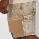 Zip Fly Back Pockets Open Hem Stretch Relaxed Shorts - Image 3