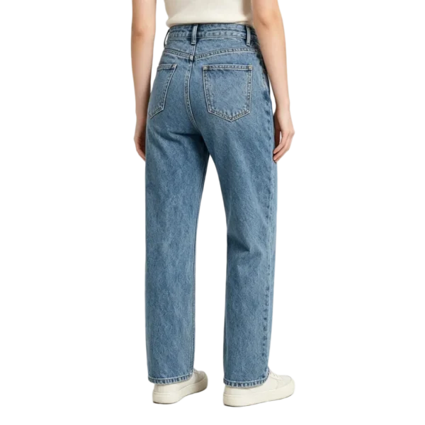 Acid wash mom jeans women marbling pattern denim grain and vintage fade macro close-up detail