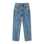 Women's acid wash mom jeans high waist classic straight leg vintage denim wholesale