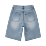 Cuffed hem Bermuda length women's denim shorts classic summer style custom supplier