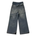 Women's fold-over waist jeans layered waistband construction custom denim supplier