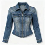Back tie lace-up corset denim jacket women high fashion custom manufacturer
