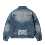 Vintage washed heavyweight oversized denim trucker jacket men custom streetwear factory
