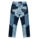 Women's patchwork contrast jeans colorblock denim panel construction custom manufacturer