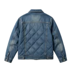 Diamond stitch quilted denim shirt jacket men lightweight outerwear custom factory