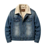 Sherpa fleece lined denim jacket men winter warm outerwear custom manufacturer