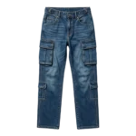 Women's utility cargo jeans multi pocket functional design reinforced stitching custom factory