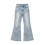 70s vintage snow wash bootcut flare jeans women soft denim custom supplier