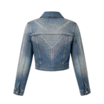 Heat press rhinestone bling Y2K women's denim jacket crystal pattern custom factory