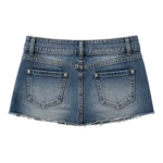 Raw hem Y2K style tiny denim mini skirt women streetwear custom manufacturer
