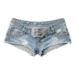 Y2K style ultra low rise micro denim shorts women custom streetwear factory