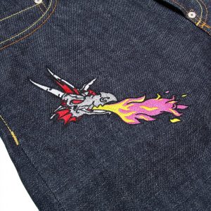 embroidered jeans